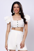 100% Handwoven Cotton Frill Top