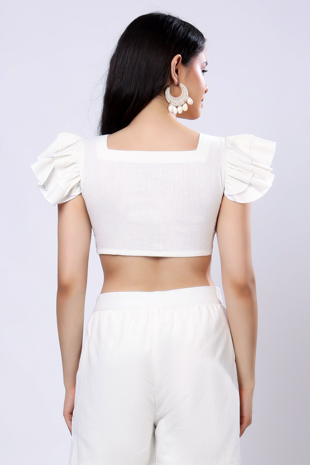 100% Handwoven Cotton Frill Top