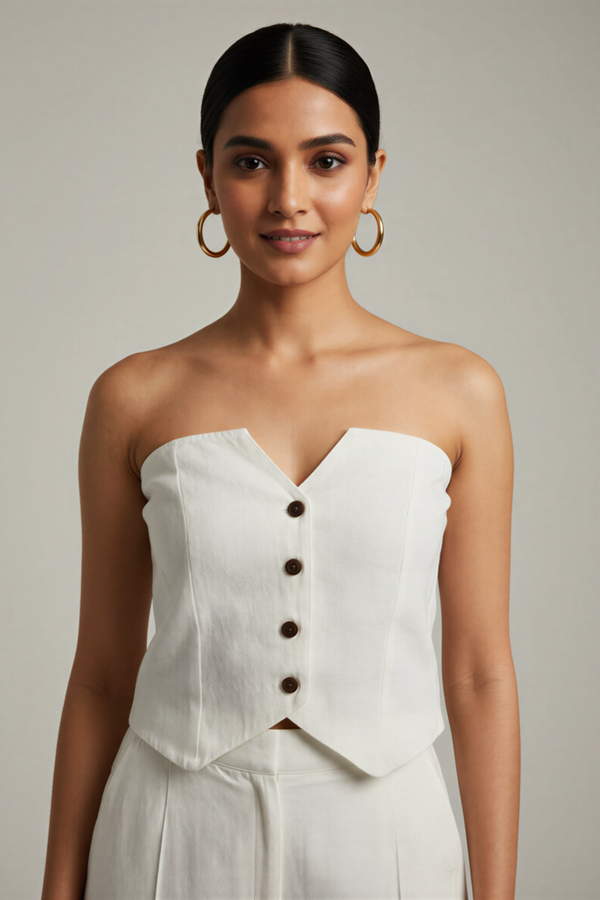 100% Handwoven Cotton Off-Shoulder Waist Coat