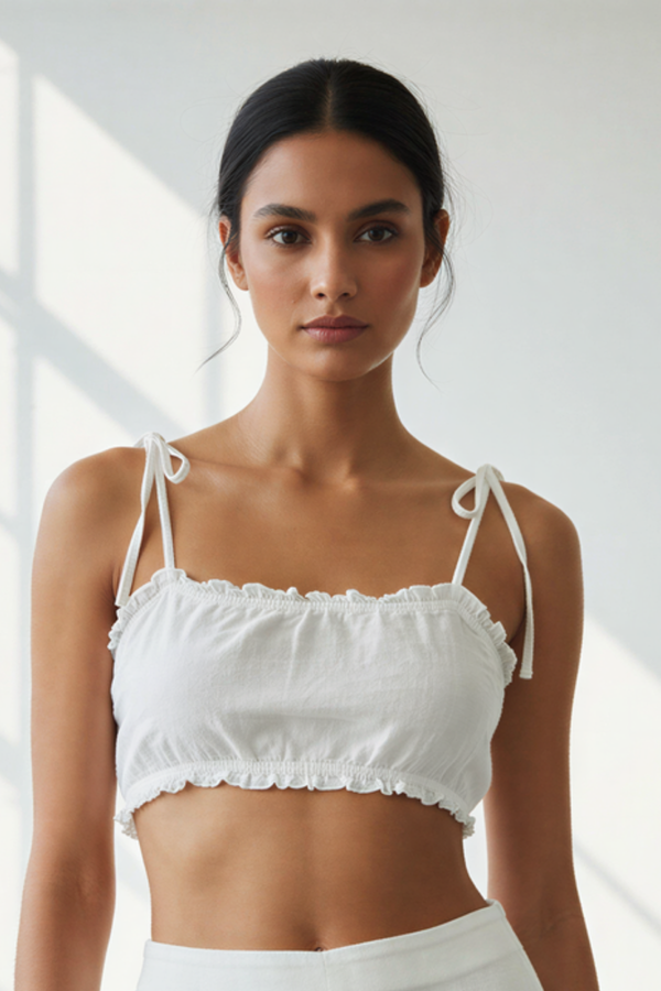 100% Handwoven Cotton Ruffled Top