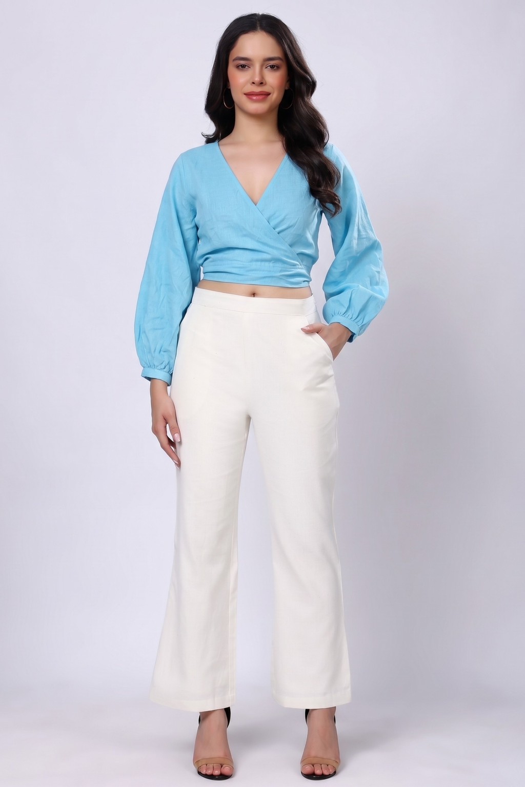 100% Handwoven Cotton Colored Wrapped Top