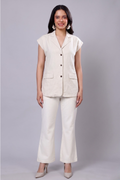 100% Handwoven Cotton Sleeveless Blazer Top