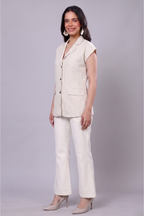 100% Handwoven Cotton Sleeveless Blazer Top