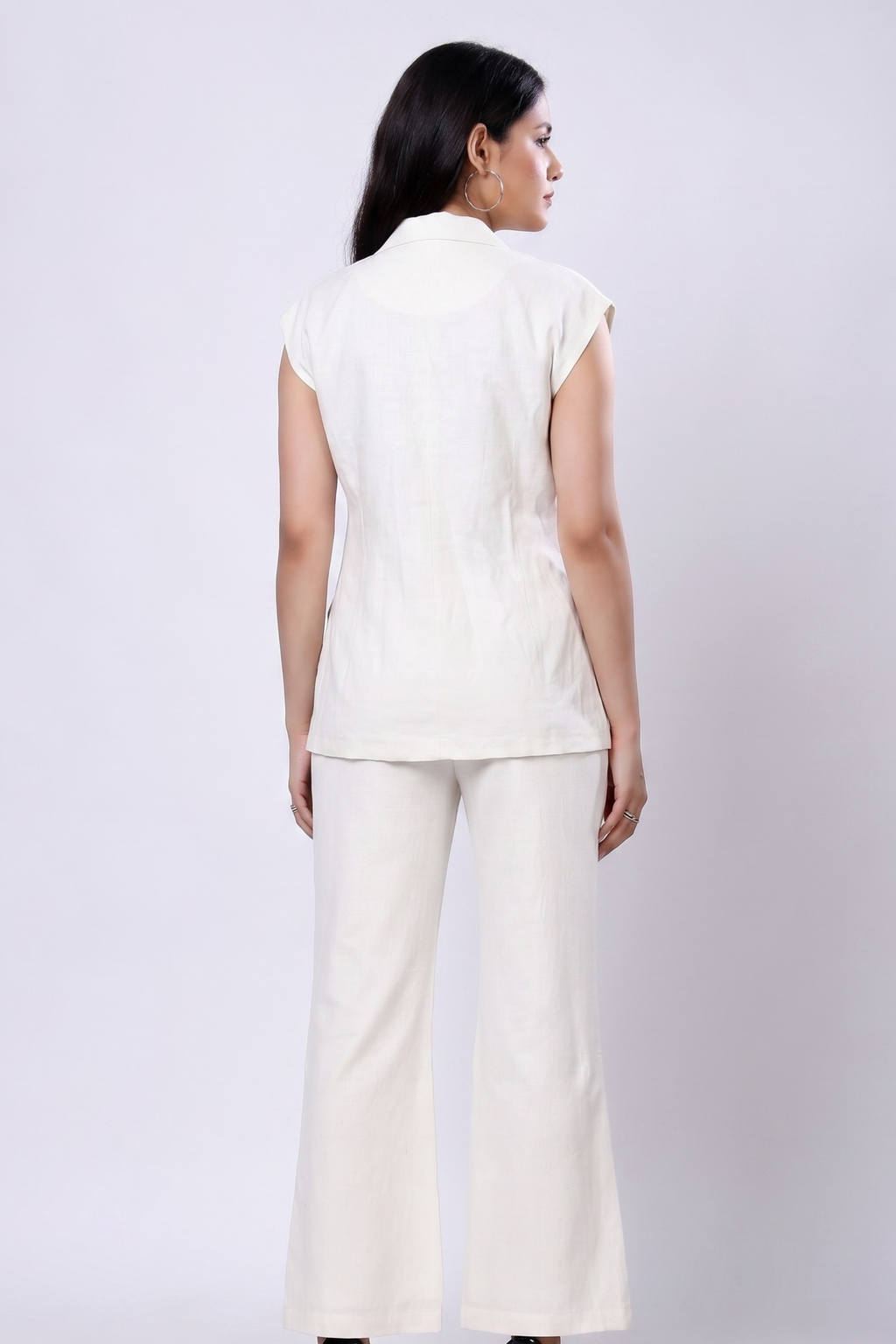 100% Handwoven Cotton Sleeveless Blazer Top