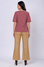 100% khadi Block Printed Top