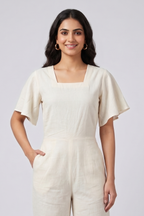 Ivory Breeze 100% Khadi Jumpsuit