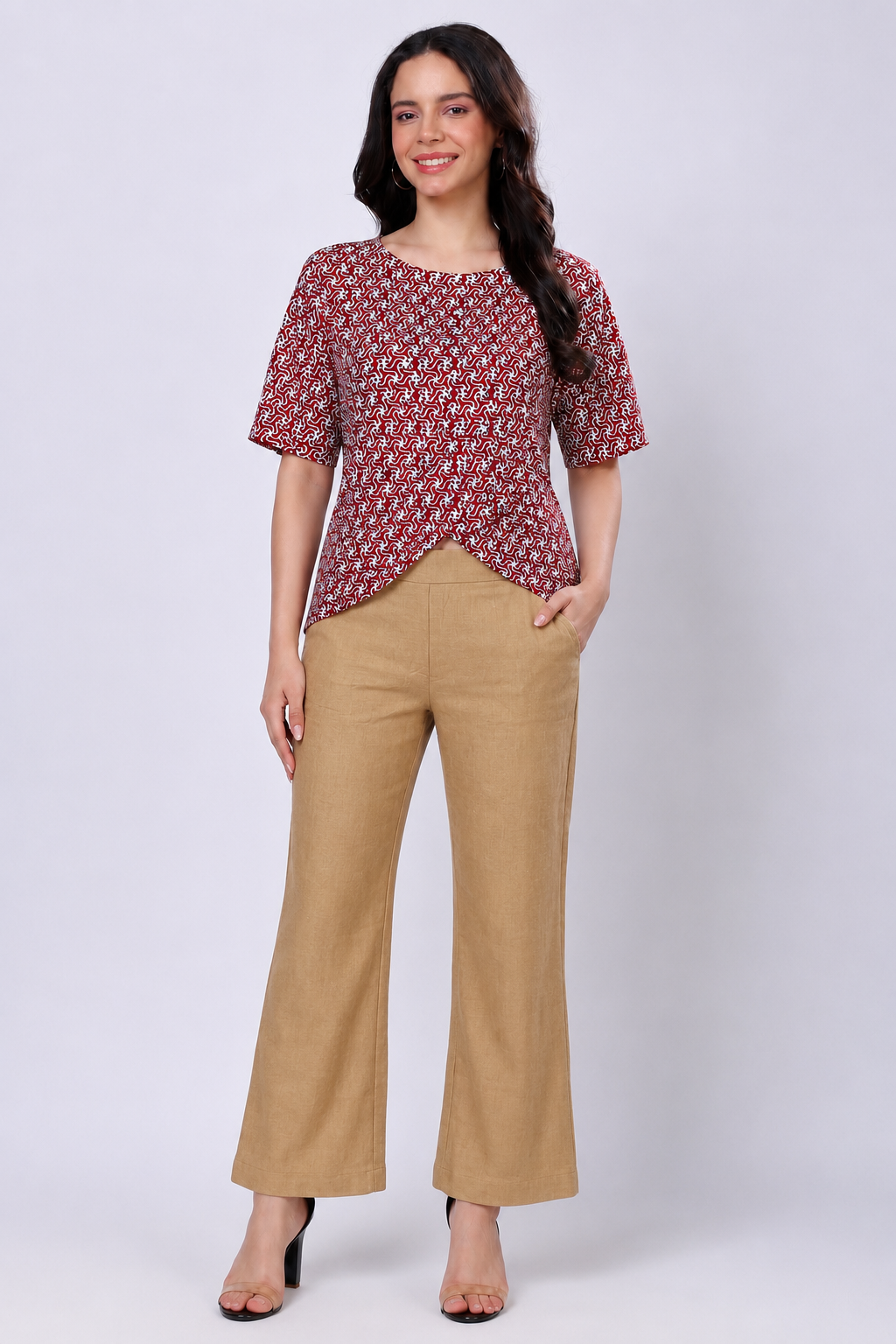 100% khadi Block Printed Top