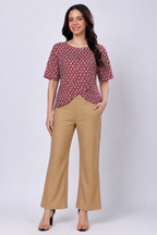 100% khadi Block Printed Top