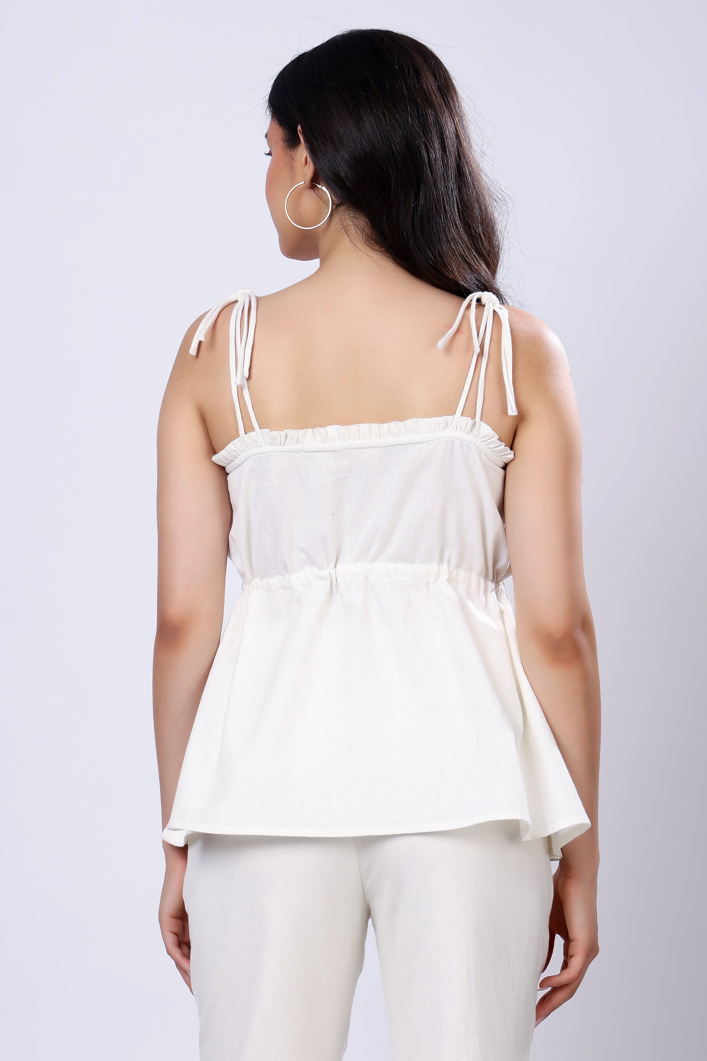 100% Handwoven Cotton Soft Ruffle Top