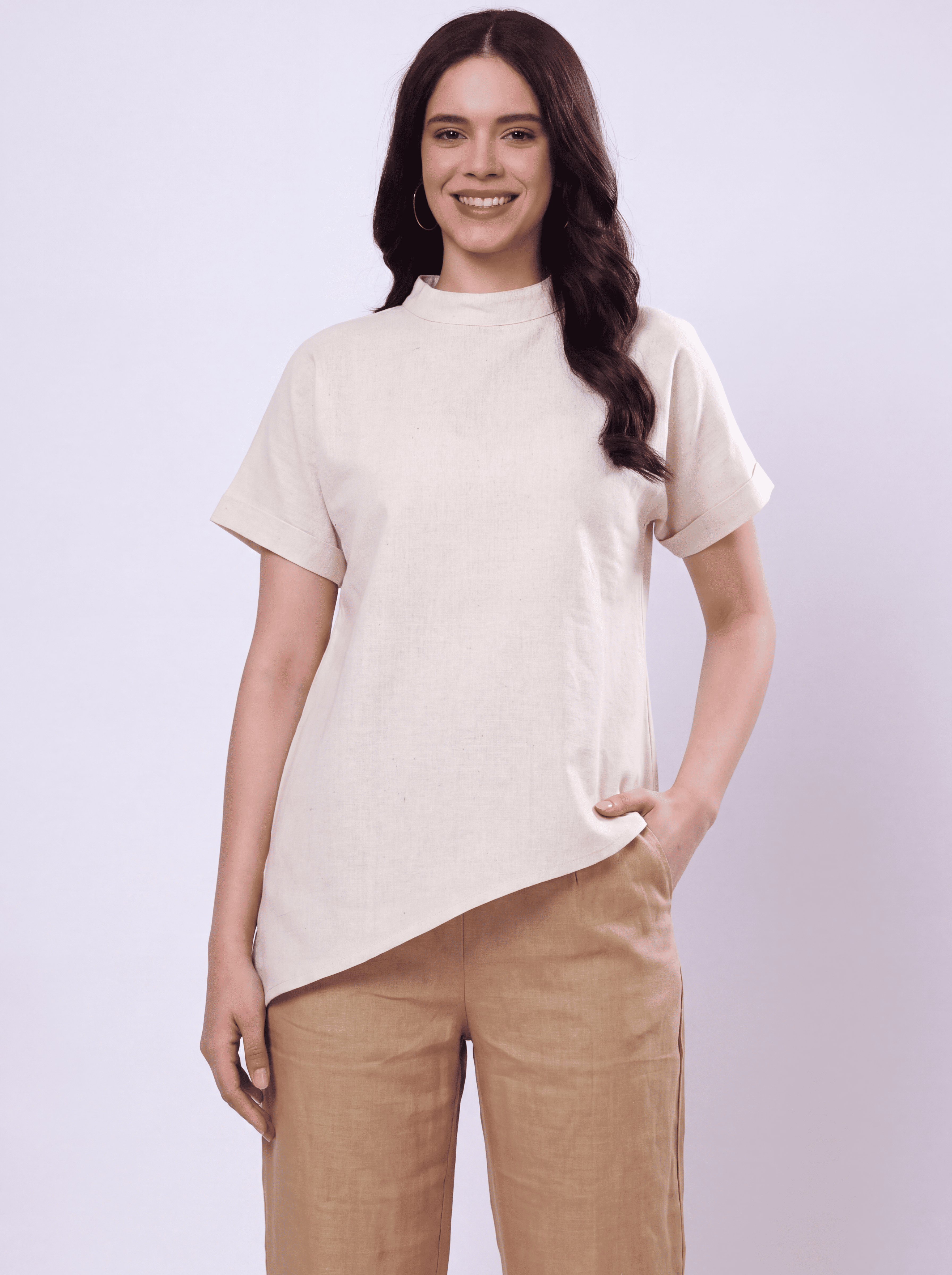 100% handwoven Asymmetric top