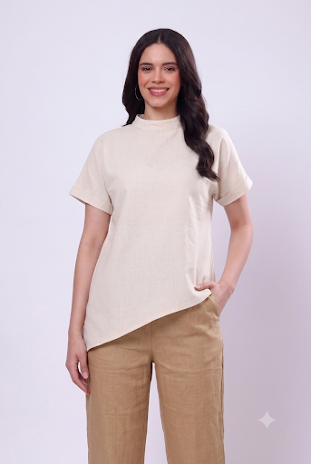 100% handwoven Asymmetric top