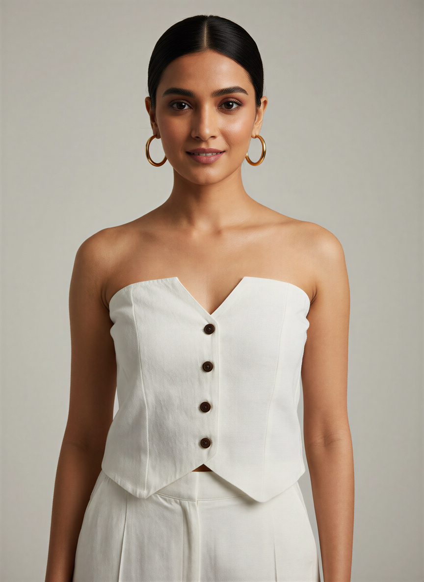 100% Handwoven Cotton Off-Shoulder Waist Coat