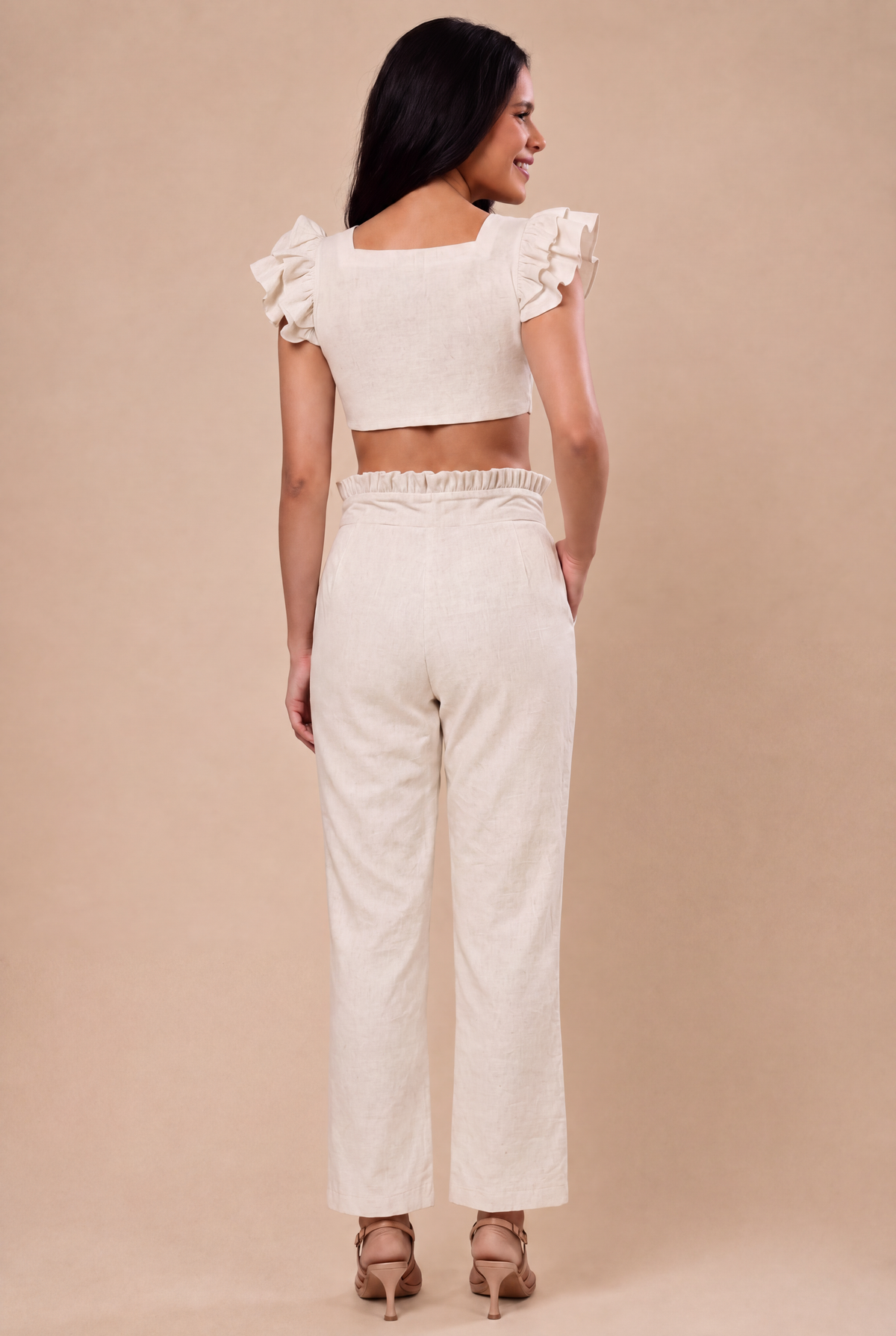 Frill Handwoven Cotton Pants