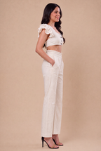 Frill Handwoven Cotton Pants