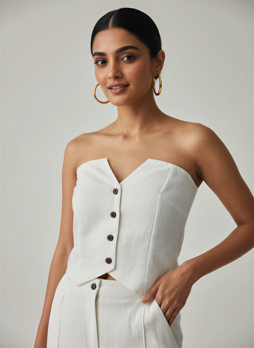 100% Handwoven Cotton Off-Shoulder Waist Coat